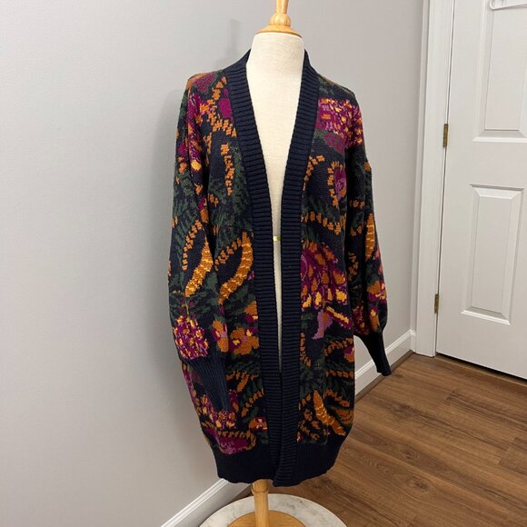 Farm Rio Brazil Wool-Blend Long Cardigan Sz M - Picture 9 of 13